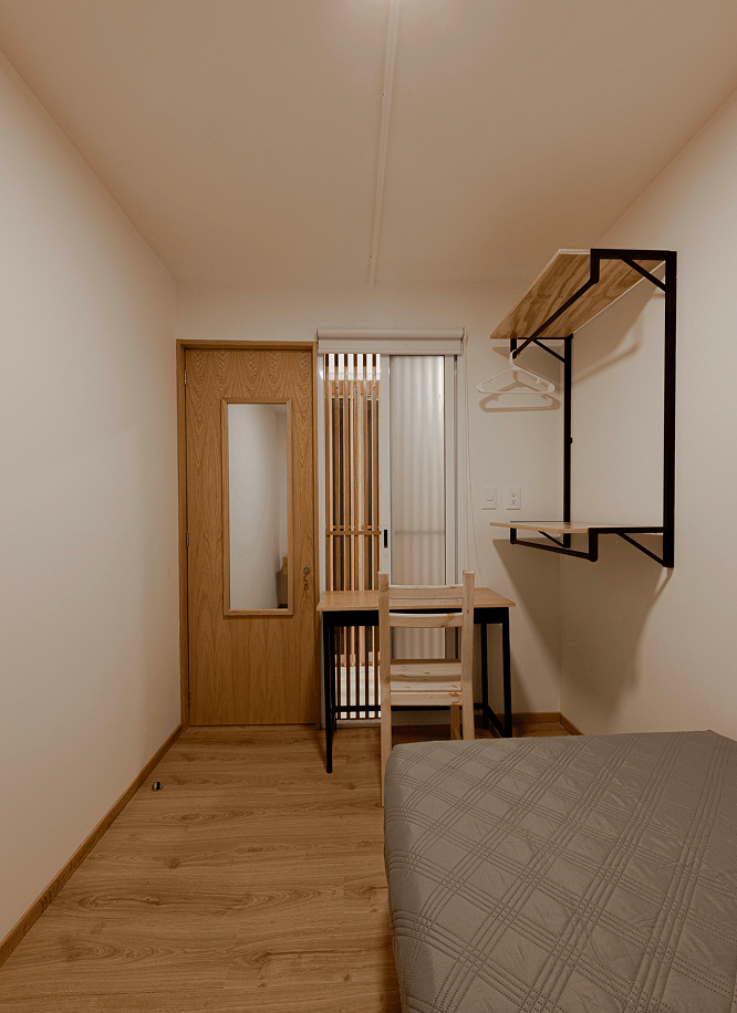 Habitación privada para una persona en coliving Roma Norte, incluye clóset y ventana